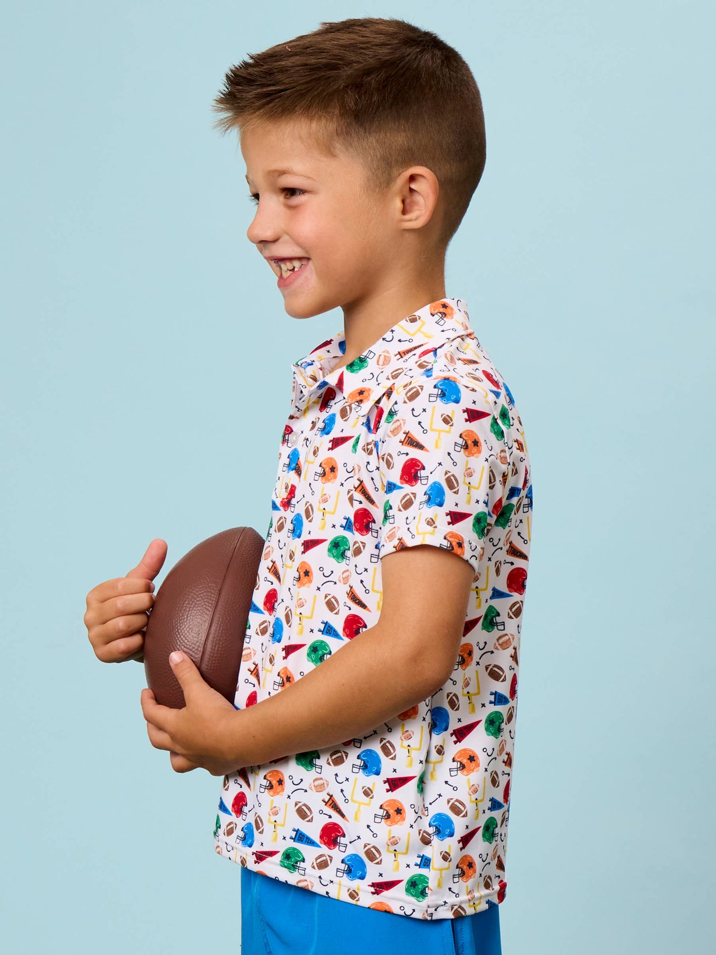 Boys Varsity Football Club Knit Short Sleeve Performance Polo