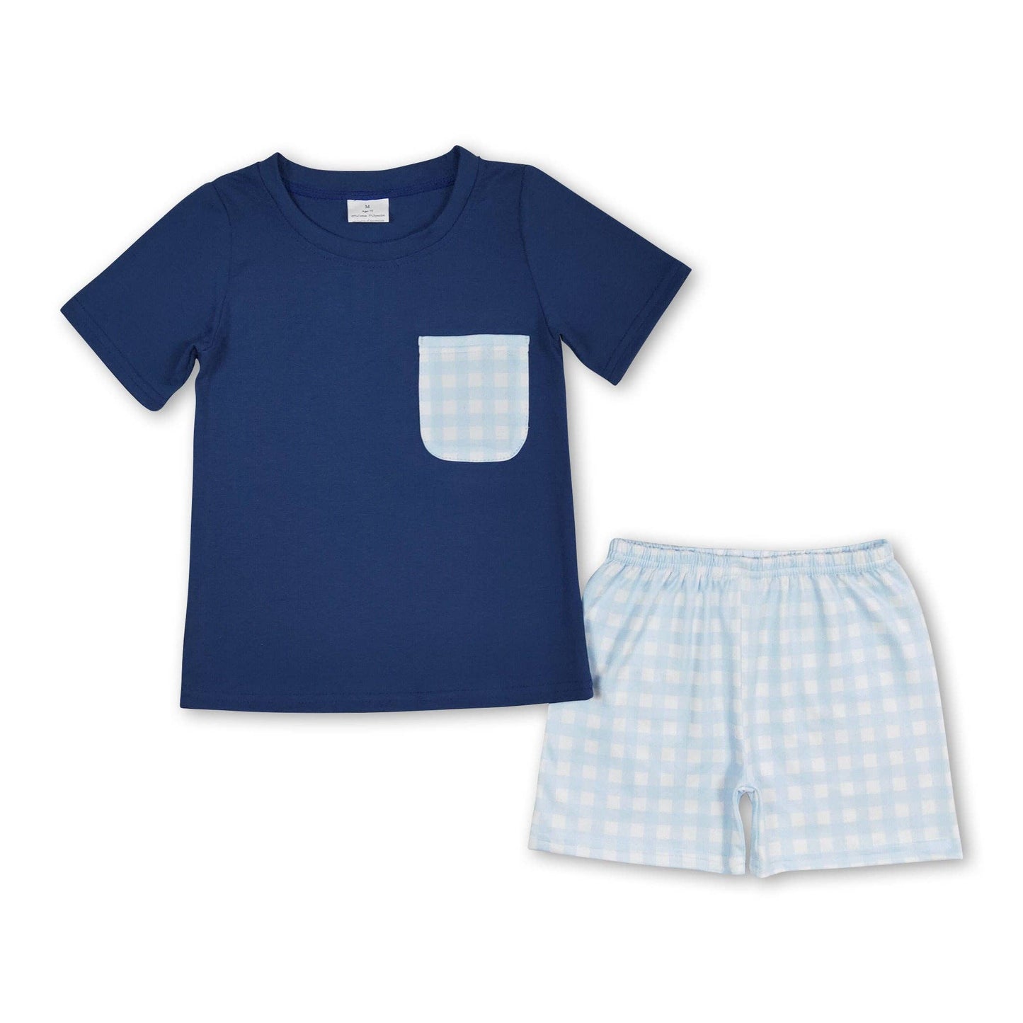 Blue Plaid Short Set