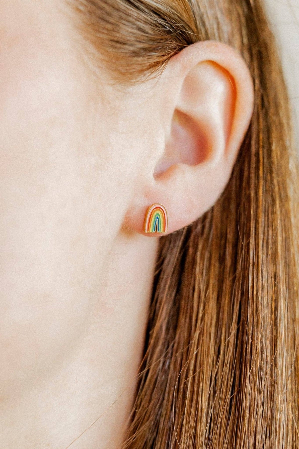Screwback Stud Earrings - Noah Rainbow