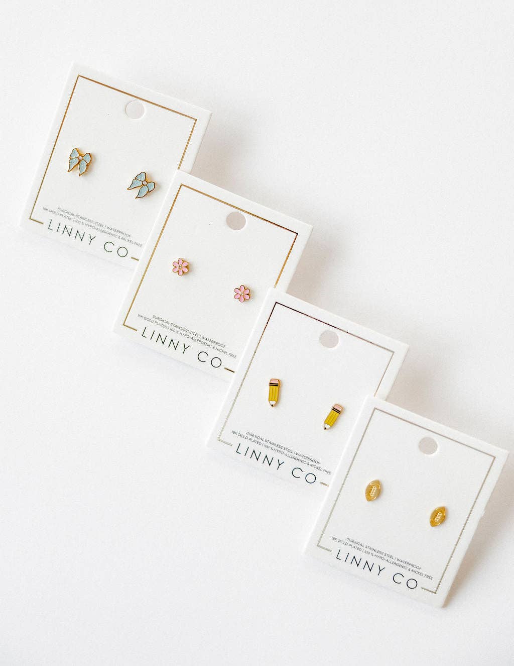 Screwback Stud Earrings - Football
