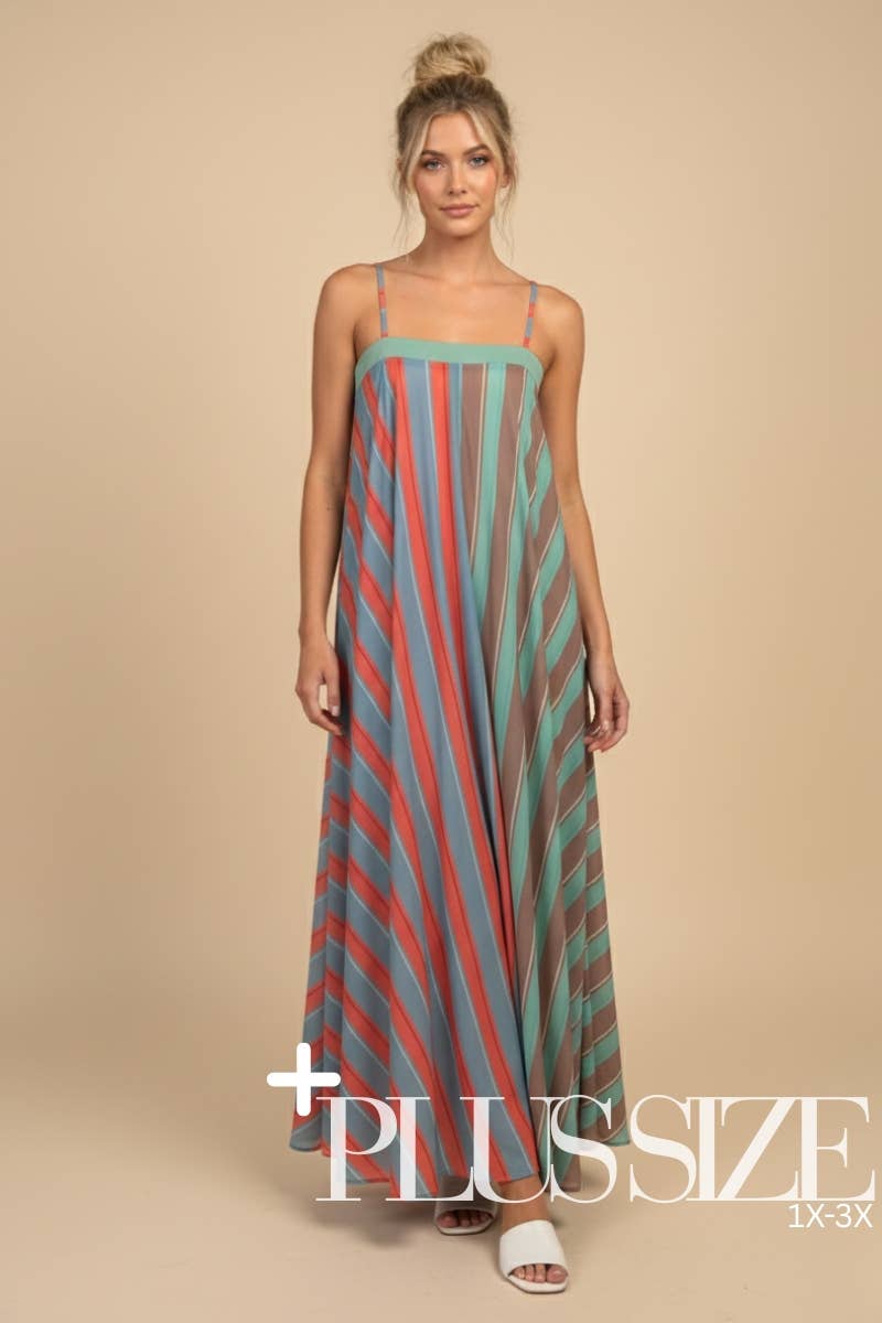 Serafina Striped Maxi in PLUS SIZE