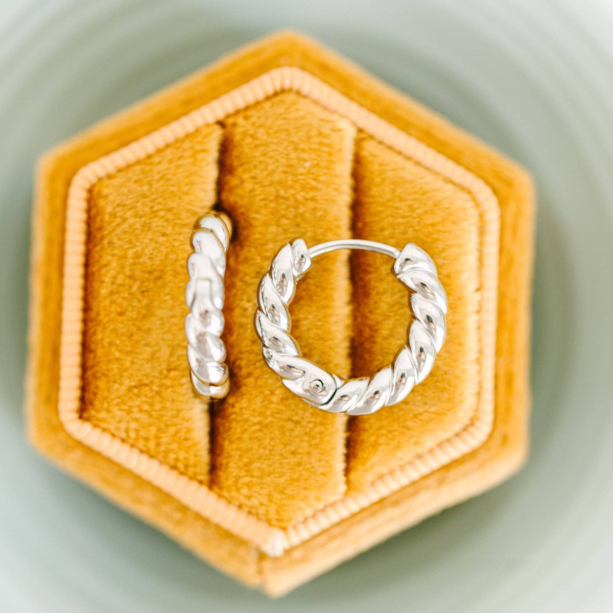Silver Rope Huggies