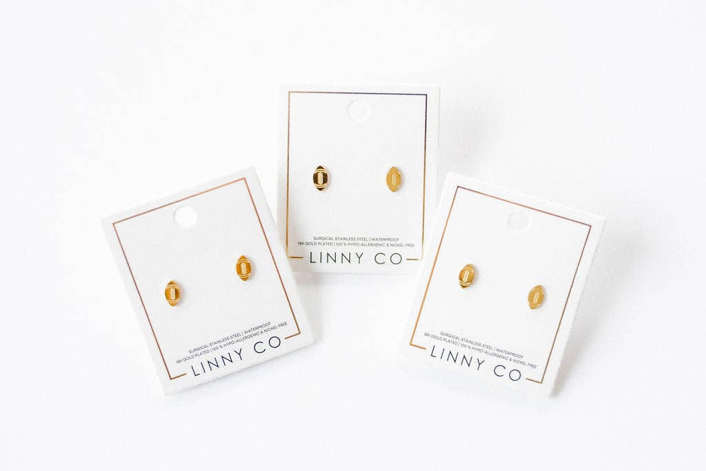 Screwback Stud Earrings - Football