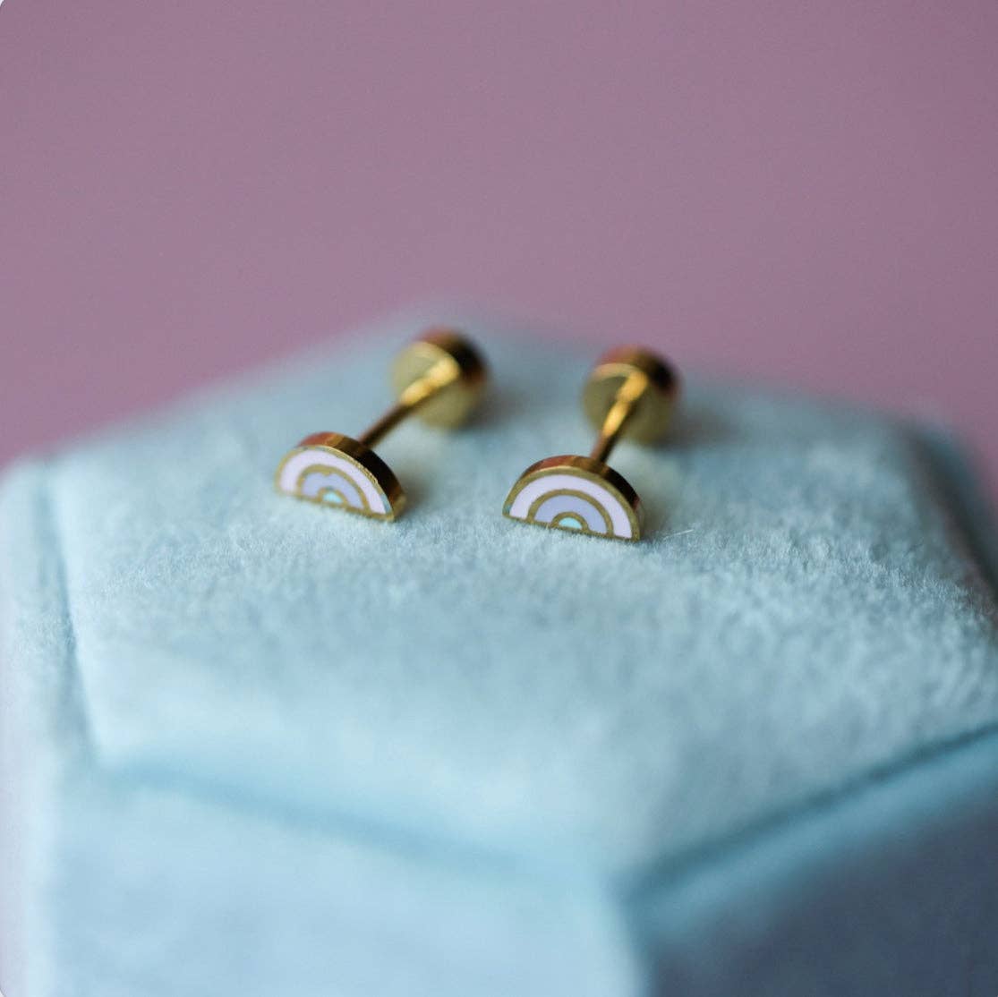 Tiny Rainbow Earrings