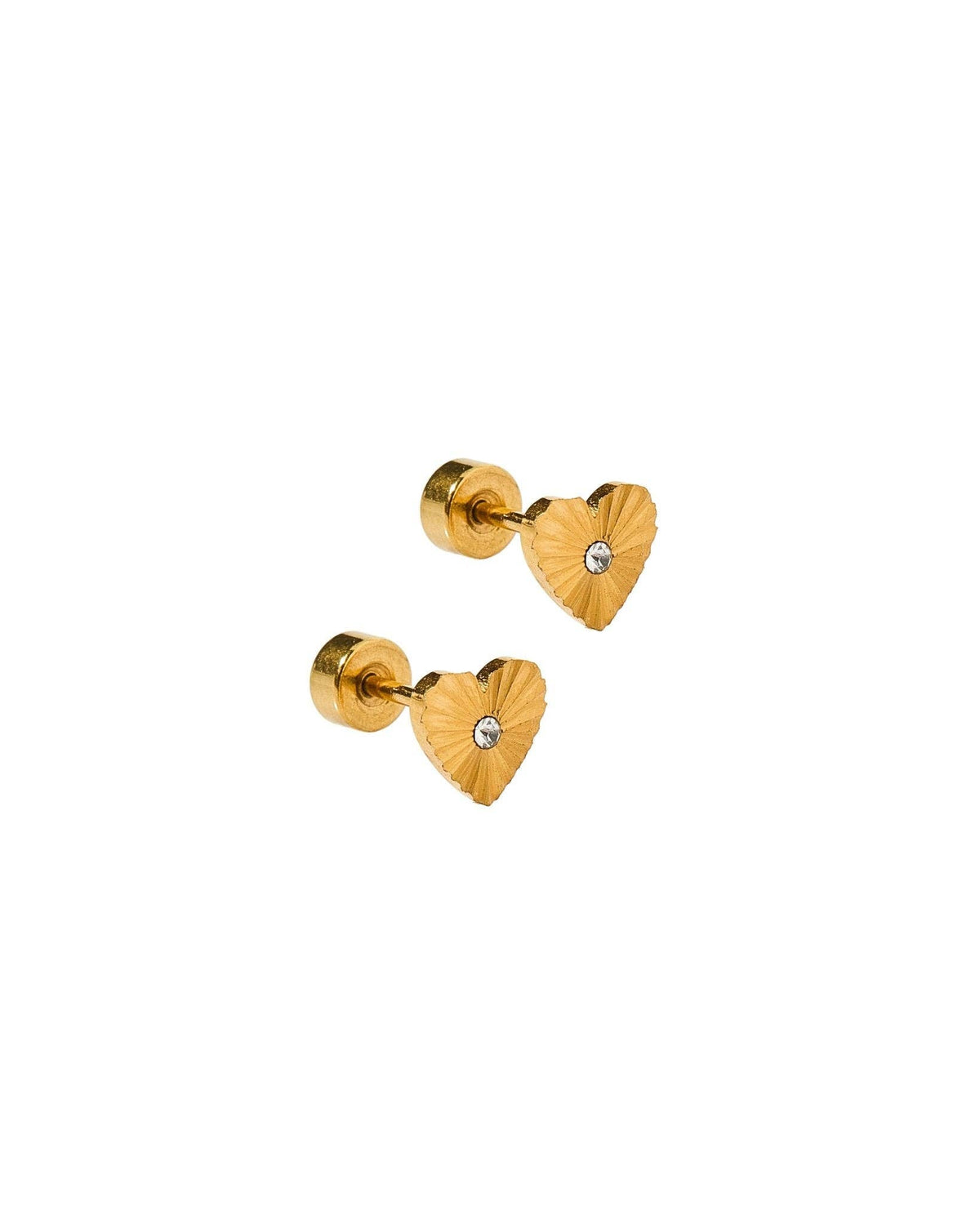 Screwback Stud Earrings - Andrea Heart