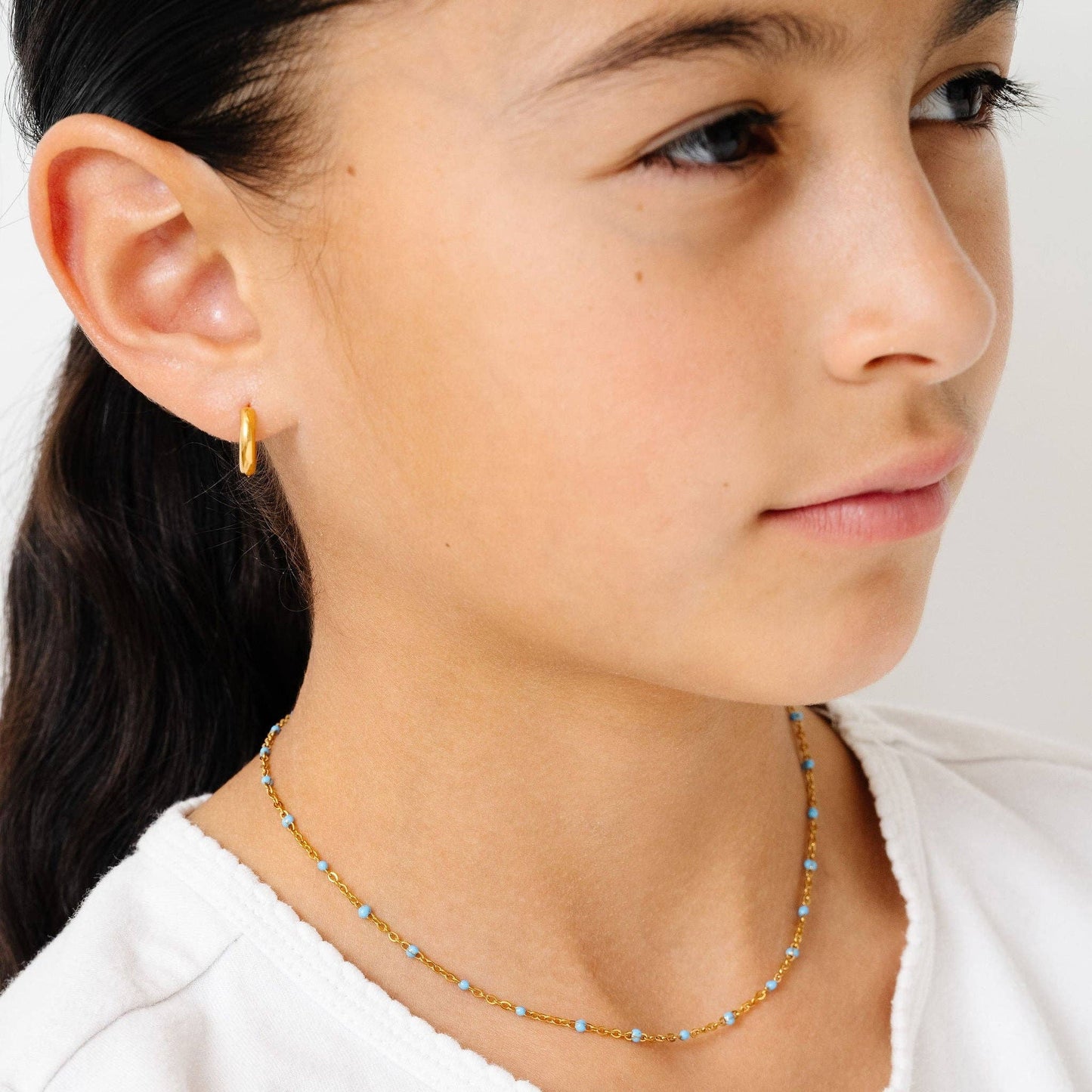 Enamel Bead Necklace Earrings - Hypoallergenic, Girl Gift
