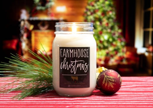 Farmhouse Christmas 13oz Mason Jar Candle
