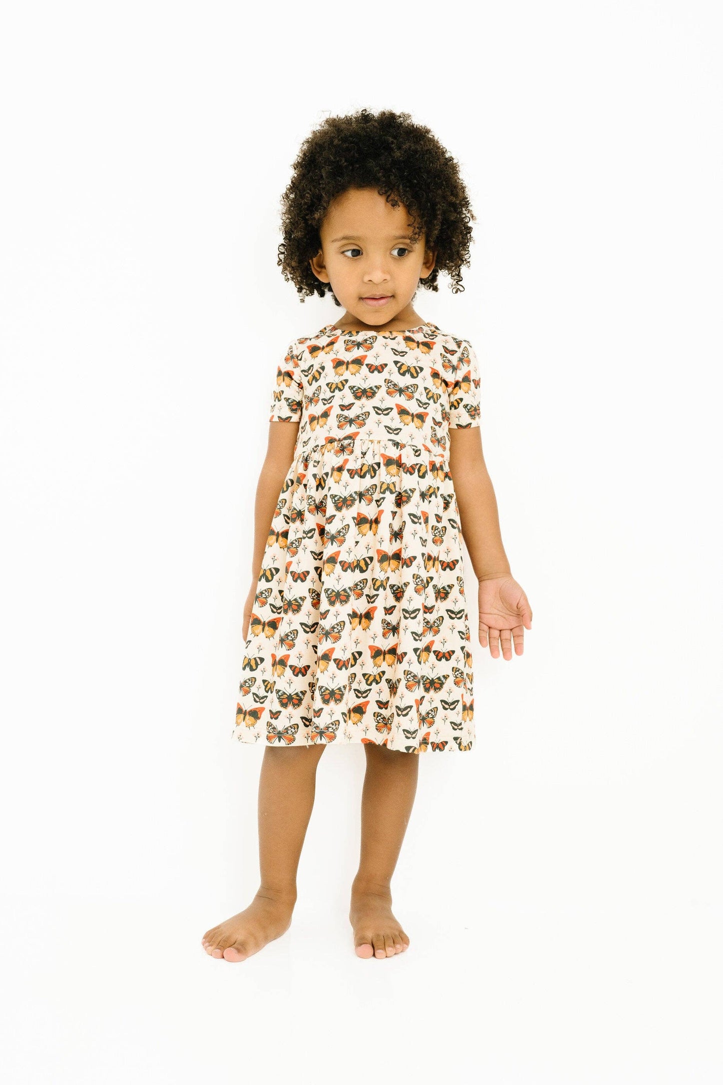 Bamboo Butterfly Short Sleeve Dress