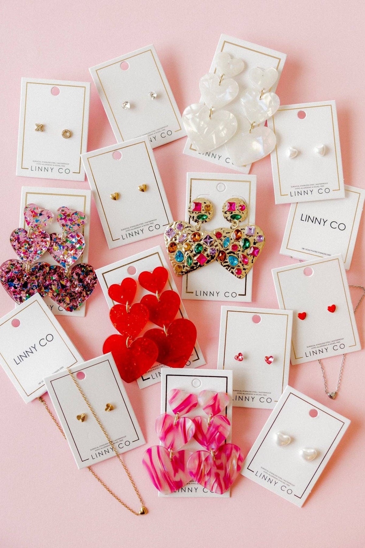 Screwback Stud Earrings - Andrea Heart