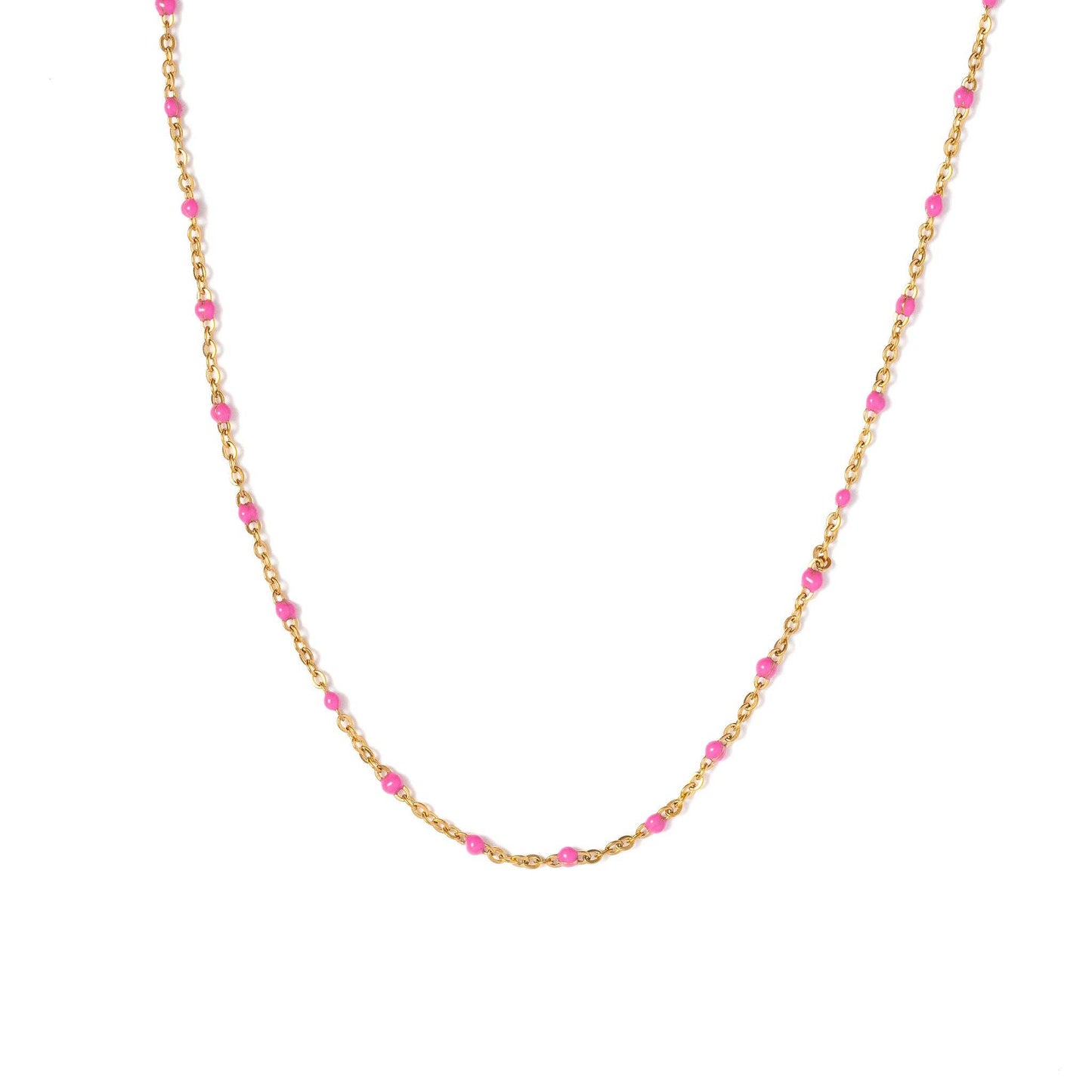 Enamel Bead Necklace Earrings - Hypoallergenic, Girl Gift
