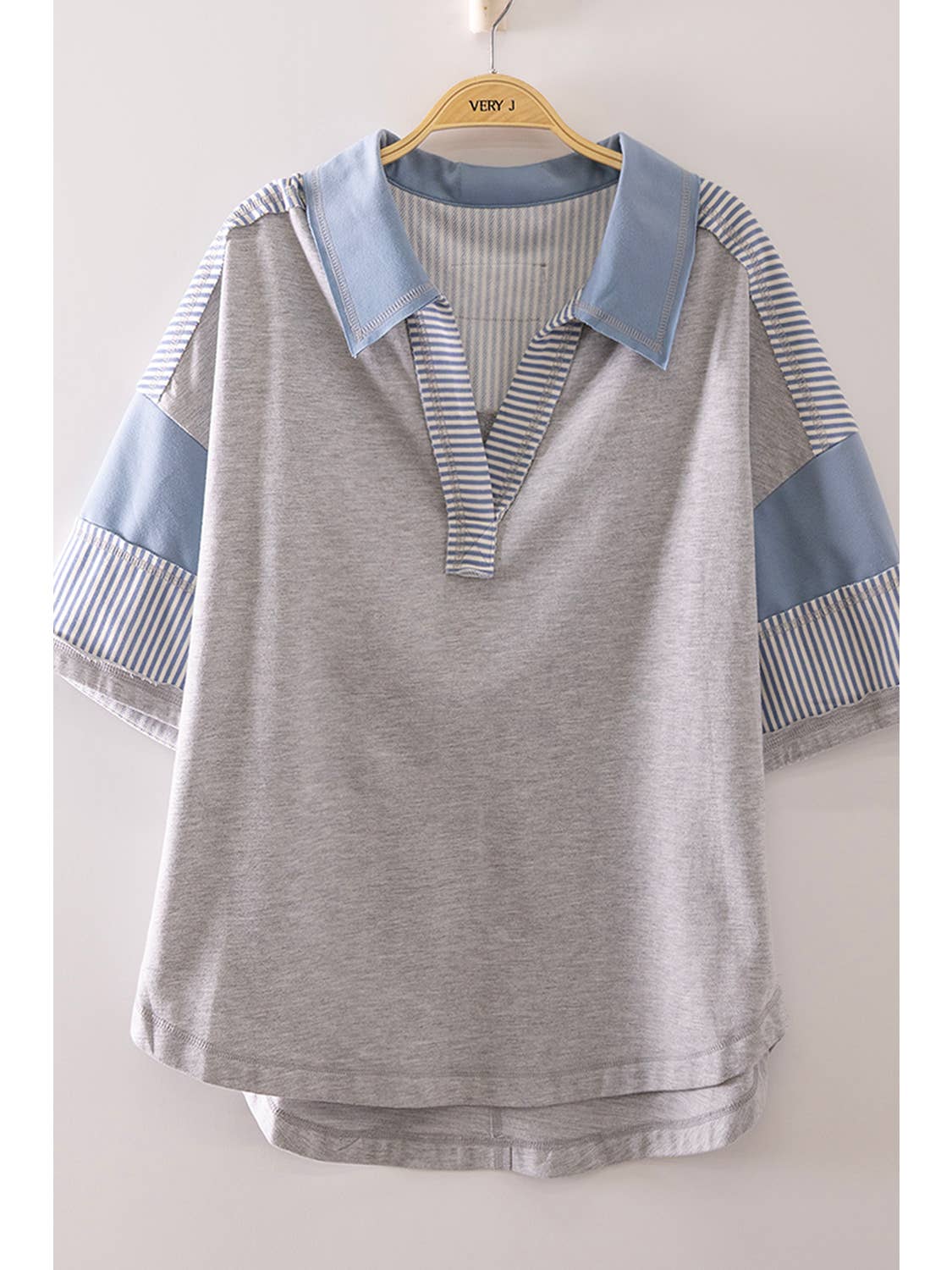 Casual Knit Top Gray