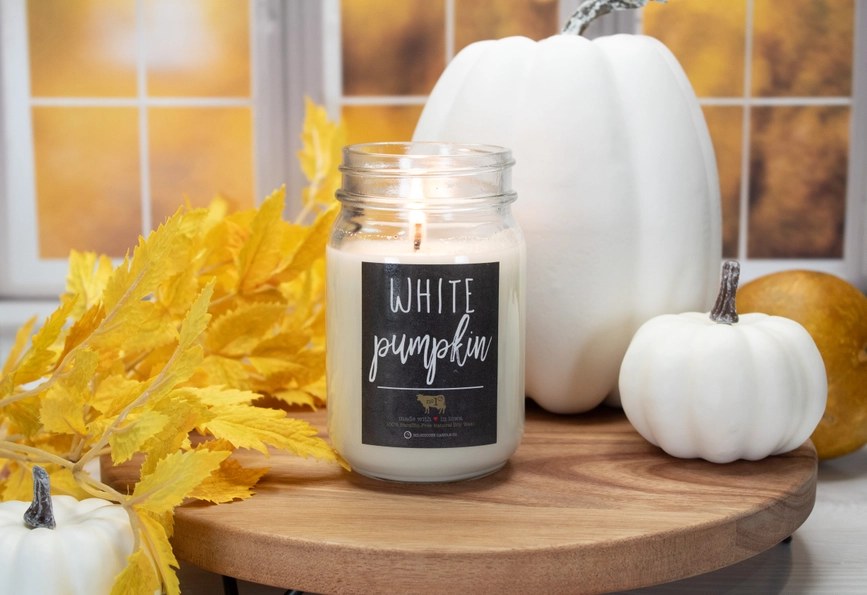 13OZ White Pumpkin Mason Jar
