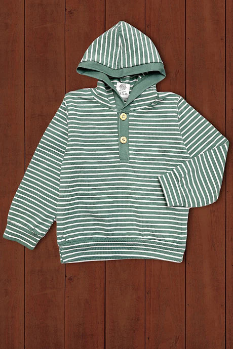 Green Striped Hoodie