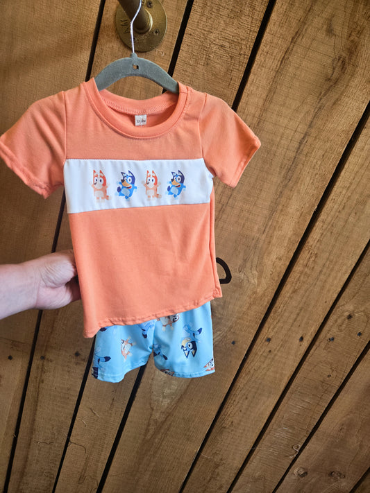 Orange Heeler Short Set