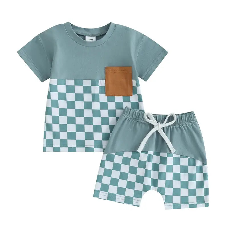 Ombré Checkered Sea Foam  Set